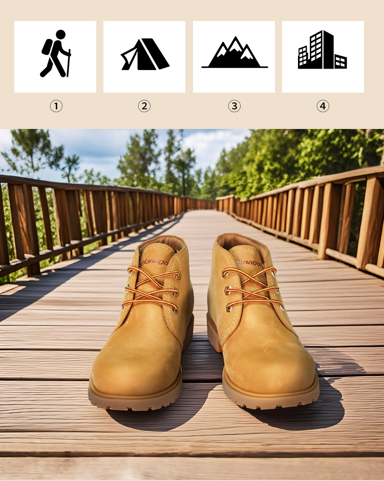 Comfortable Full Rubber Nubuck Leather Casual Boots